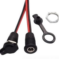 Starlink Mini compatible DC panel-mount female socket with pigtail wire